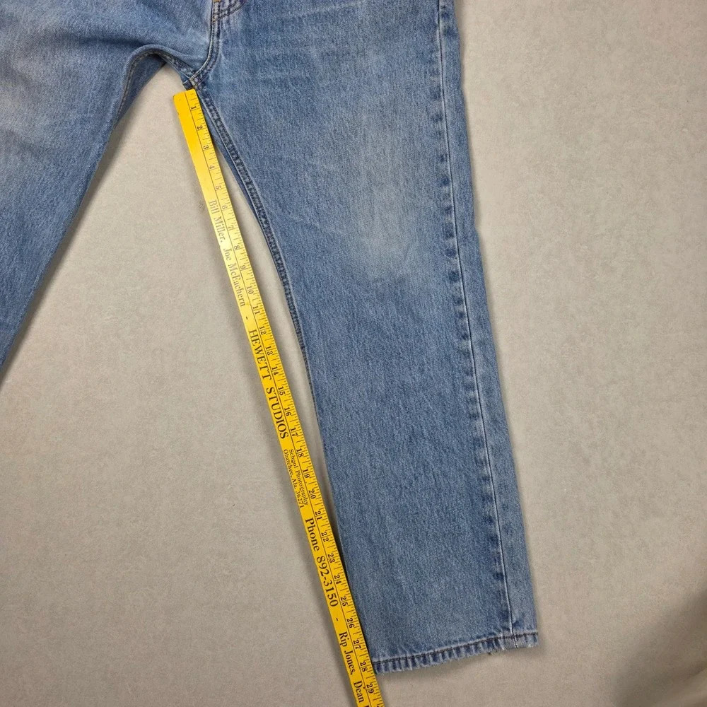 Levi Strauss 505 Mens Jeans Light Wash Straight Leg Denim Distressed 38x30